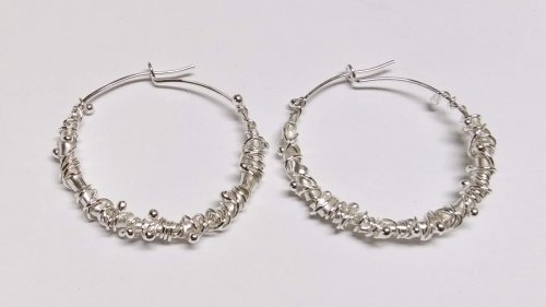 Judy Larson's Kat's Wire Hoop Earrings - , Contemporary Wire Jewelry, Filing, Finishing, Texturing, , kat's wire hoop earrings